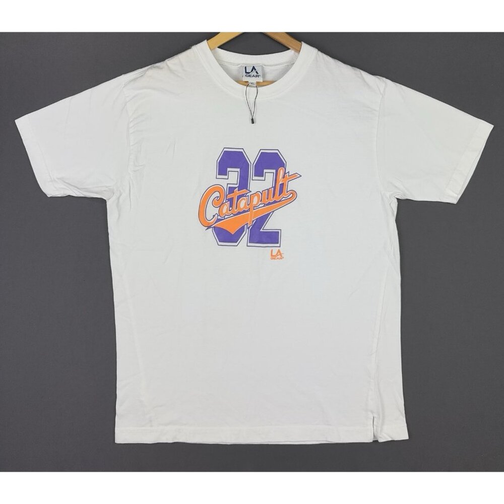 Vintage 90s Rare LA Gear Karl Malone #32 Catapulit Utah Jazz NBA Promo Shirt XL